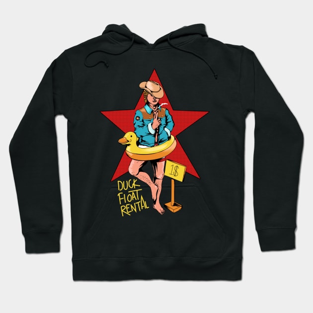 The dreamer guy "Duck float rental" Hoodie by Zee Imagi